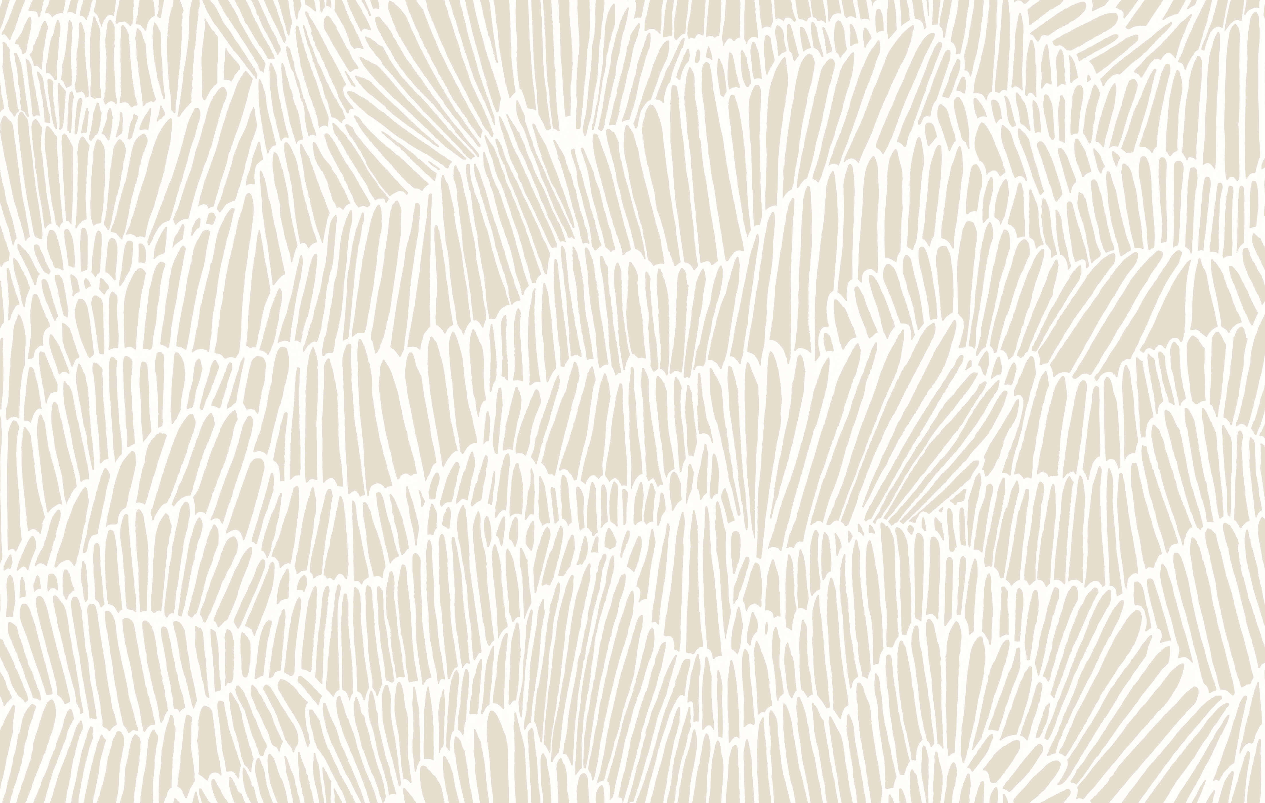 Neutral Colors 桌布 壁紙 — 抽象米色和白色牆紙，帶有流動的有機線條圖案，類似風格化的羽毛或波浪。
