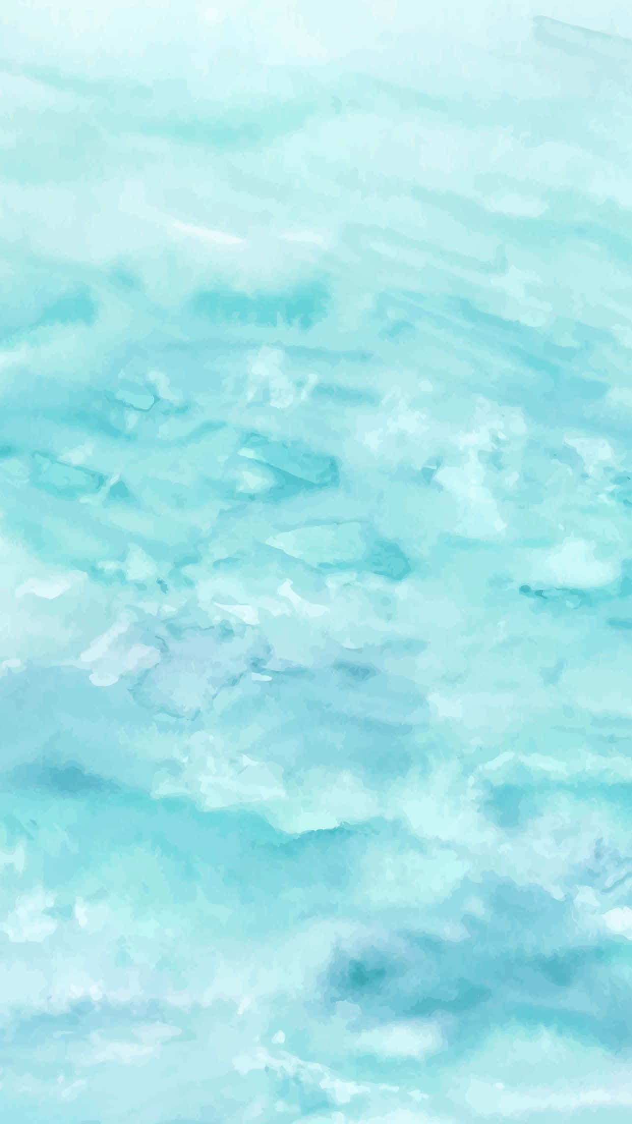 抽象藍色柔霧背景 壁紙 — 柔和的水藍色和白色水彩洗滌創造出夢幻般的抽象紋理，類似流動的水或天空。