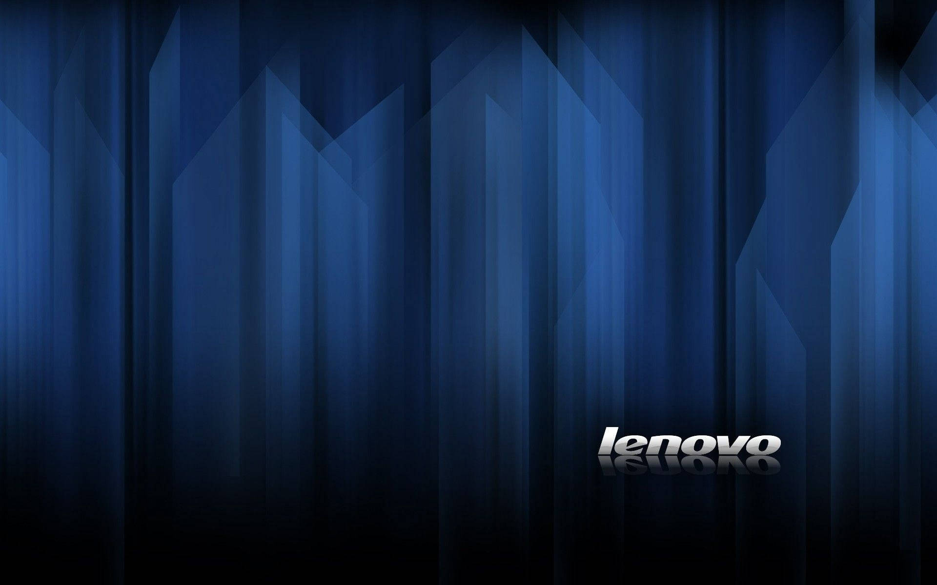 帶有 Lenovo 標誌的藍色抽象幾何背景