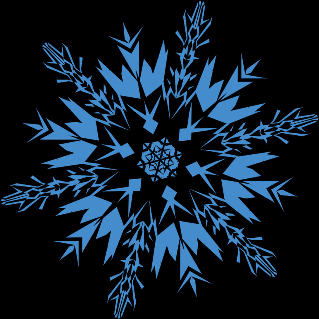 抽象藍色雪花設計 壁紙
