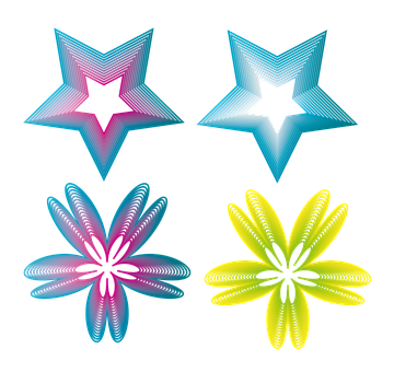 抽象霓虹星星插畫 壁紙