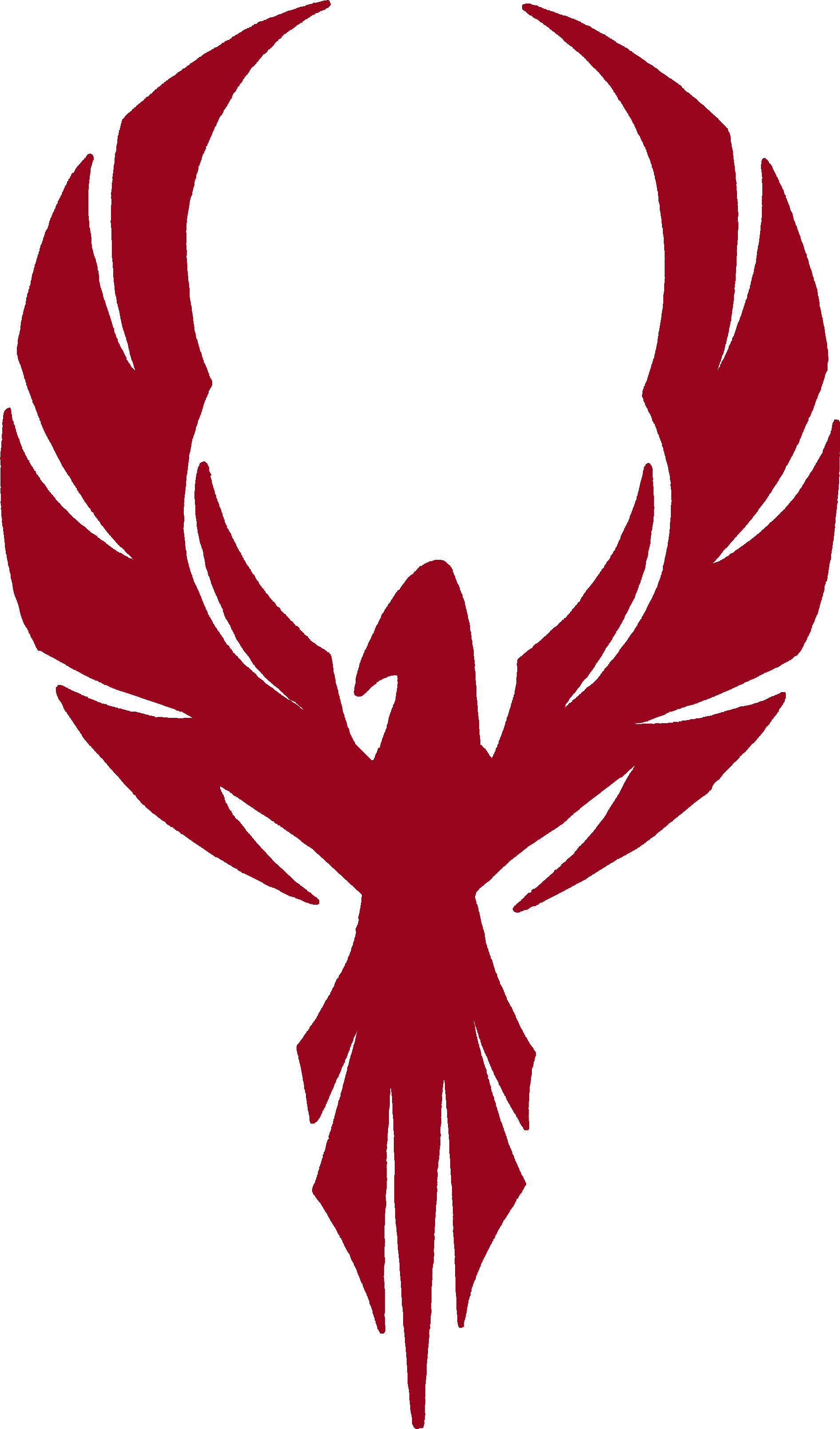 抽象鳳凰標誌 紅灰配色 壁紙