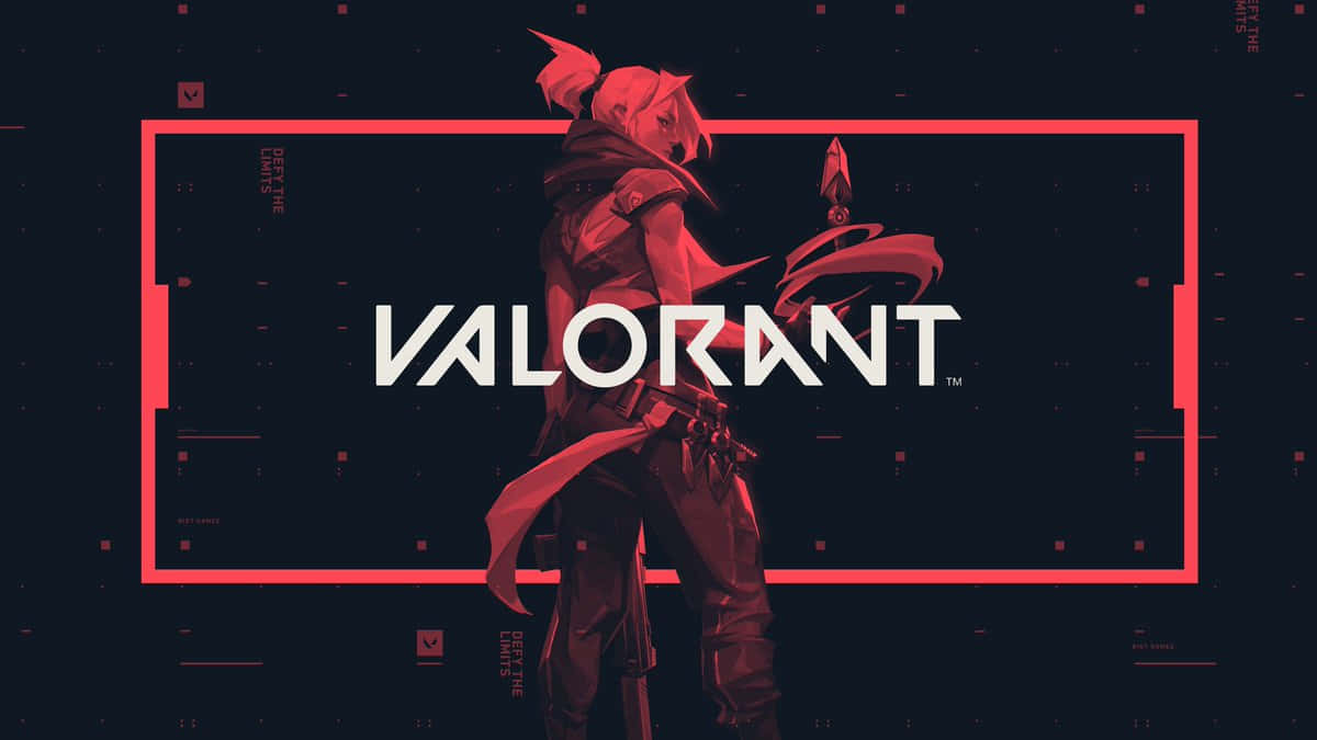 紅色和黑色數位藝術風格的Valorant遊戲角色