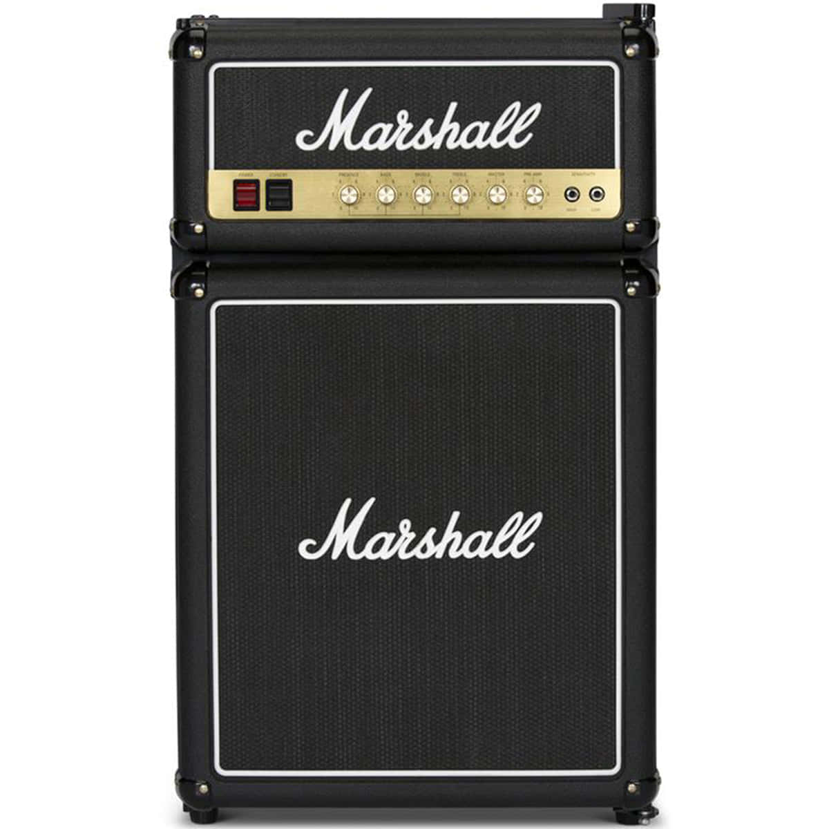 經典黑色Marshall結他擴音器，金色控制及白色標誌