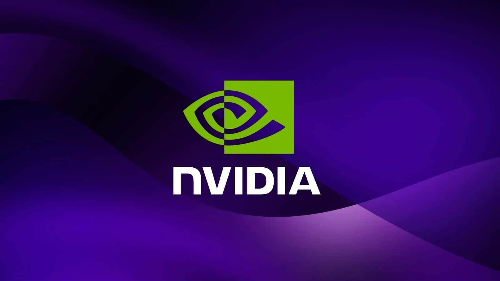 紫色漸變背景上的 Nvidia 企業標誌