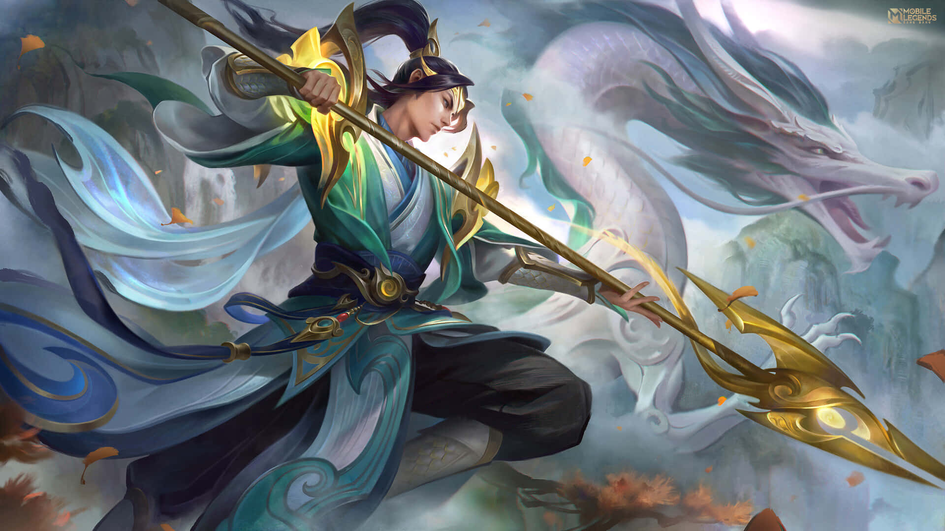 動漫戰士與龍同伴在神秘戰鬥場景中