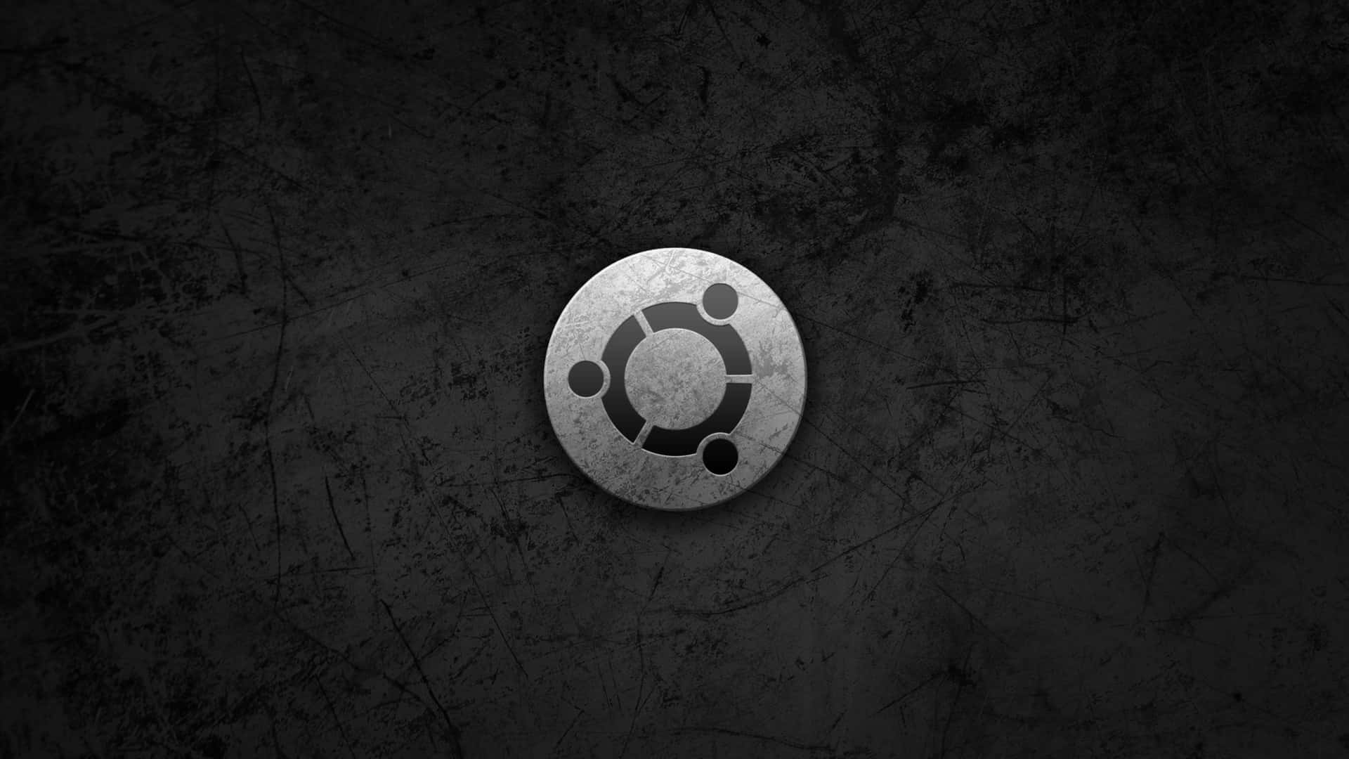 深色紋理背景上的 Ubuntu 標誌