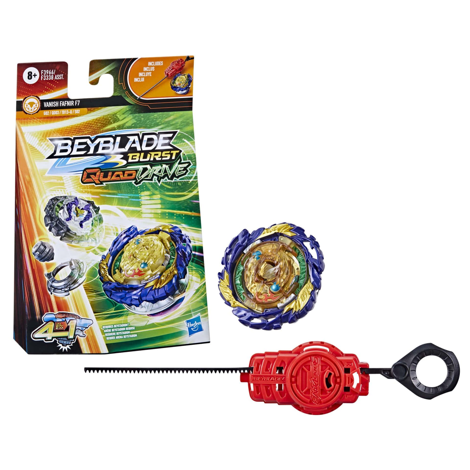 Beyblade Burst Quad Drive陀螺和發射器玩具套裝，附包裝。