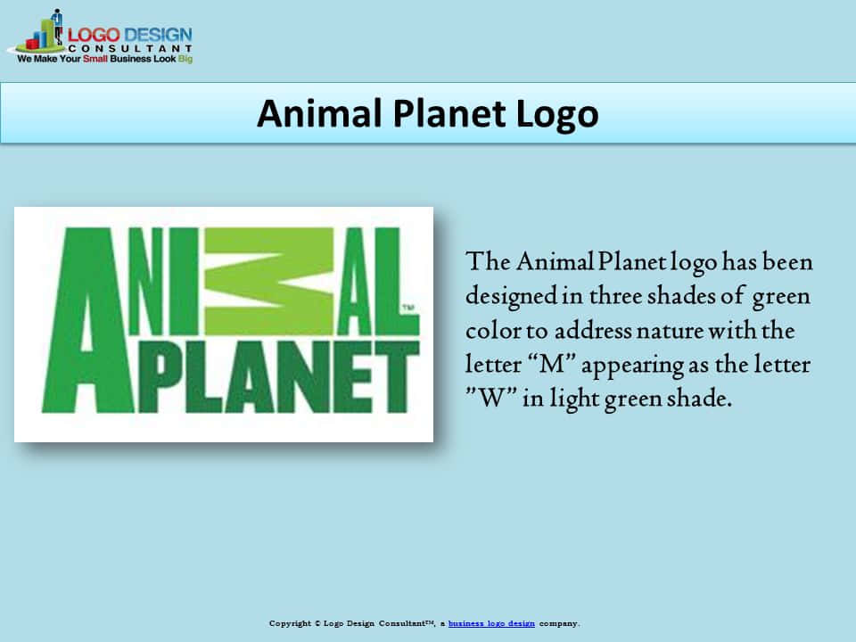 白色背景上的綠色 Animal Planet 標誌及描述文字。