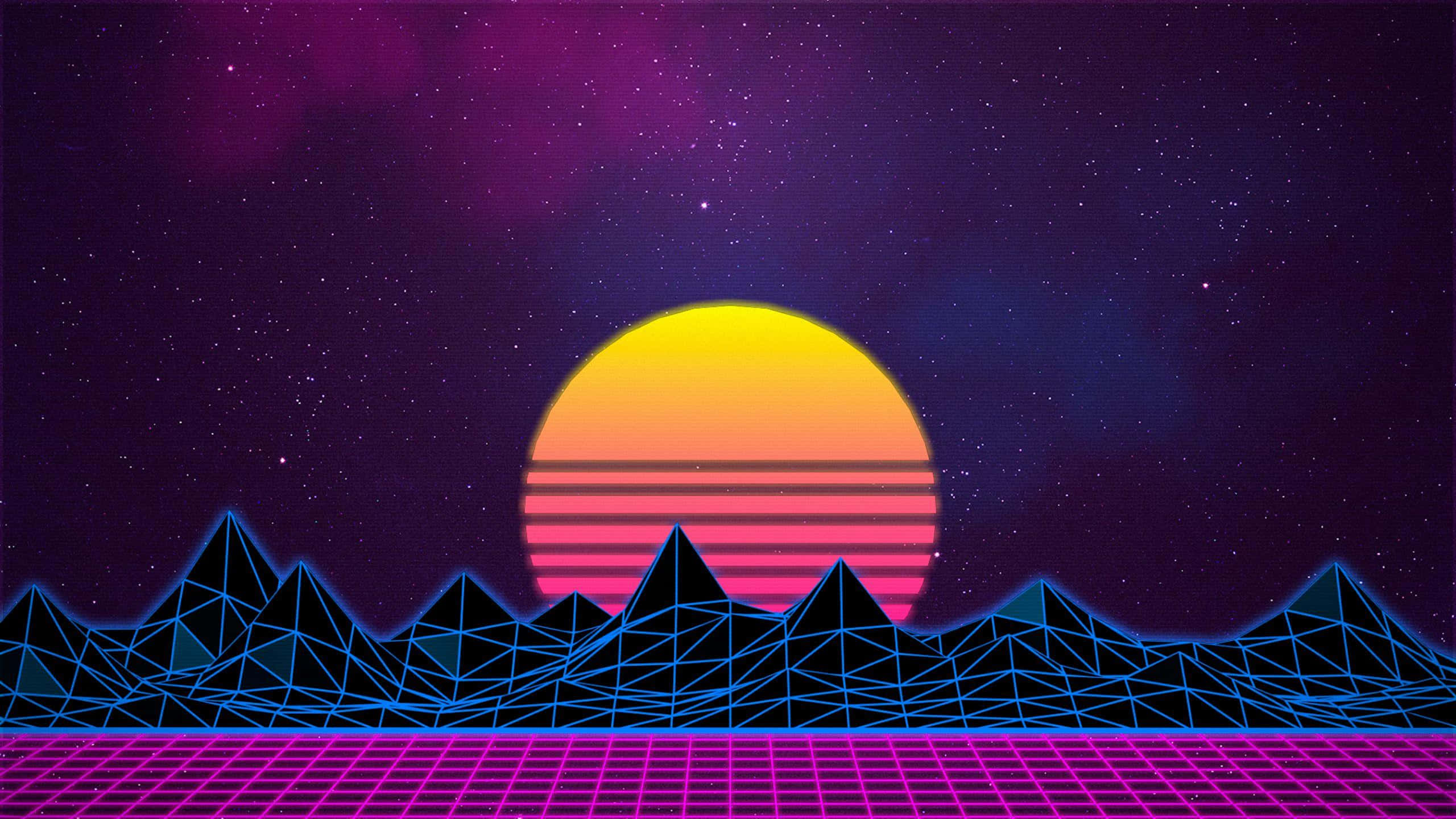 探索合成波浪潮的復古未來音景 壁紙