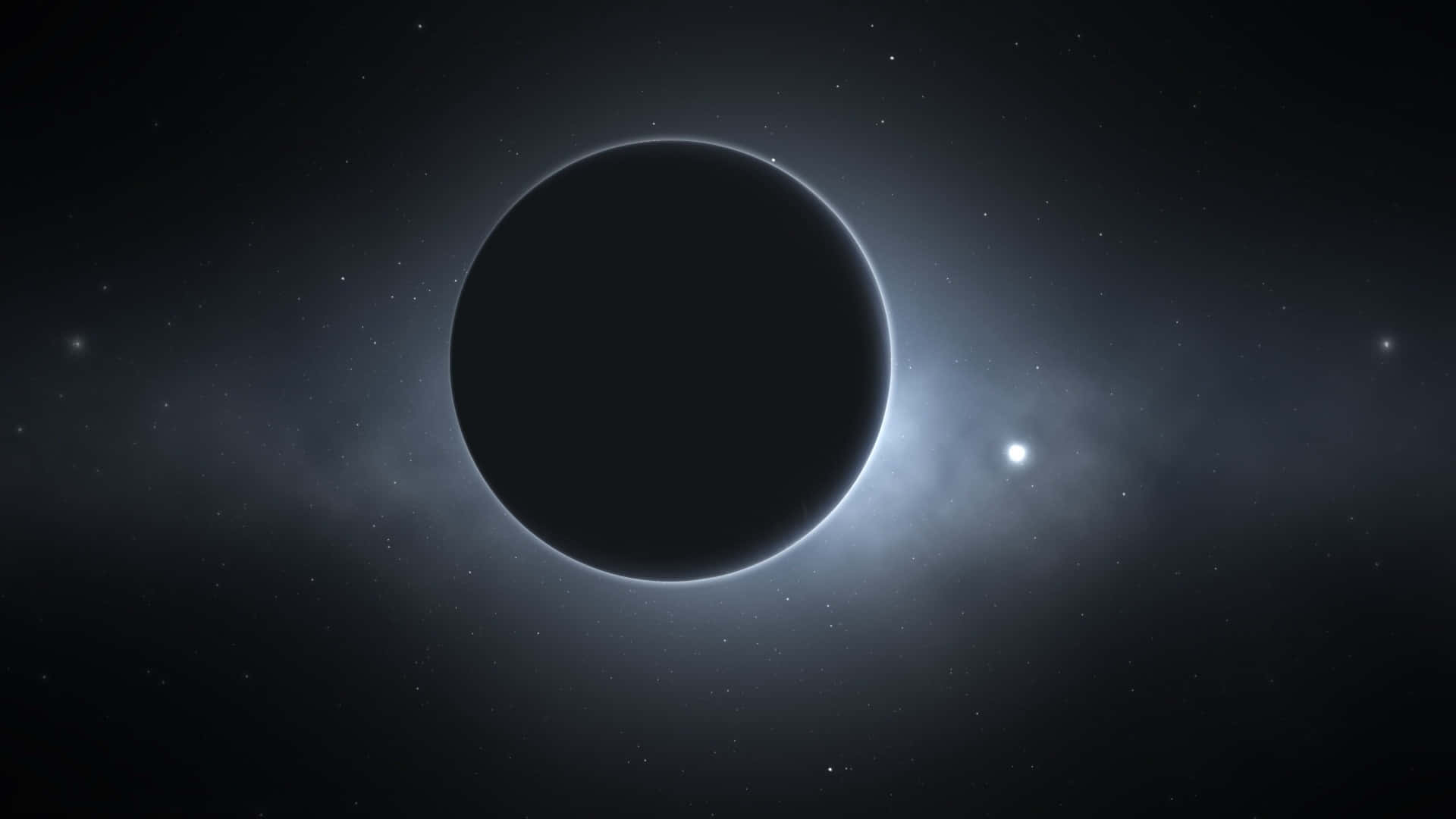 黑洞在星空背景下帶有發光日冕