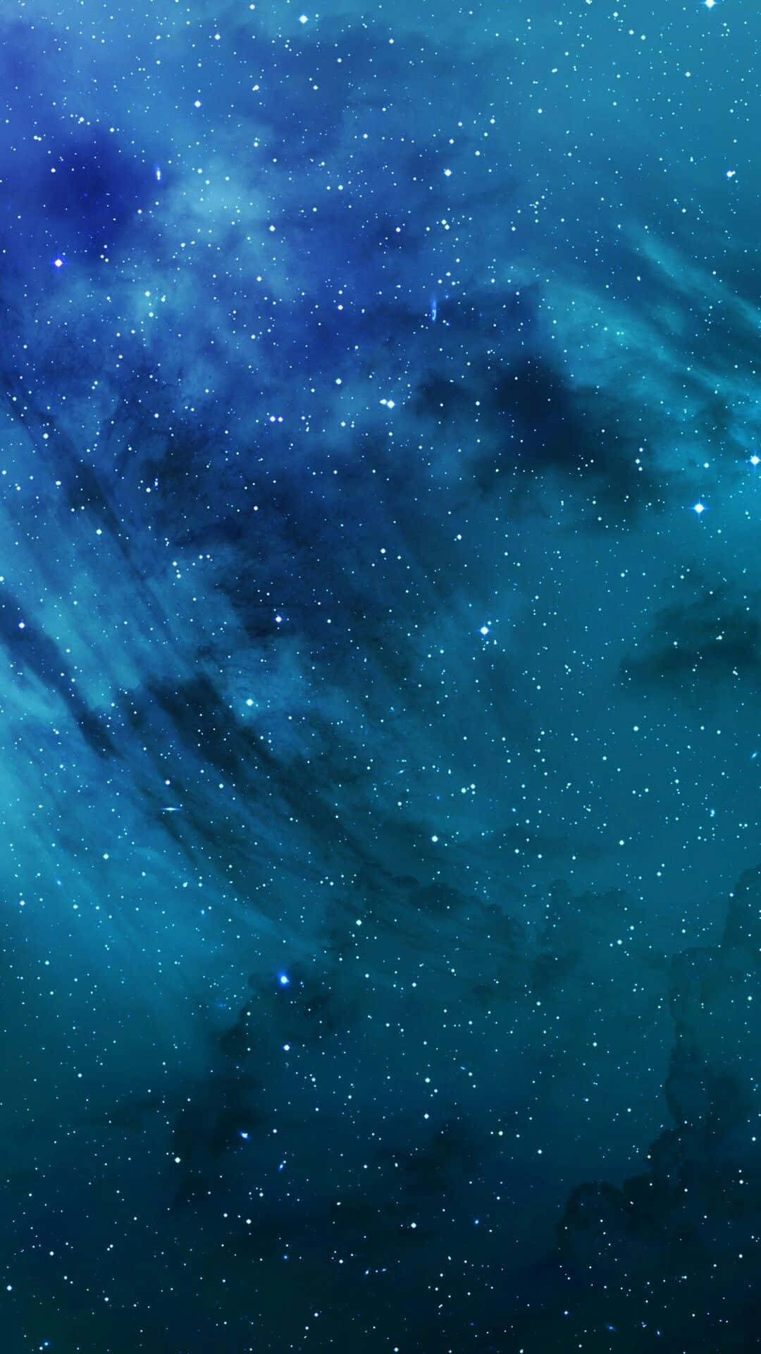 一個深藍色的宇宙星雲，帶有發光的星星和旋轉的宇宙塵埃。