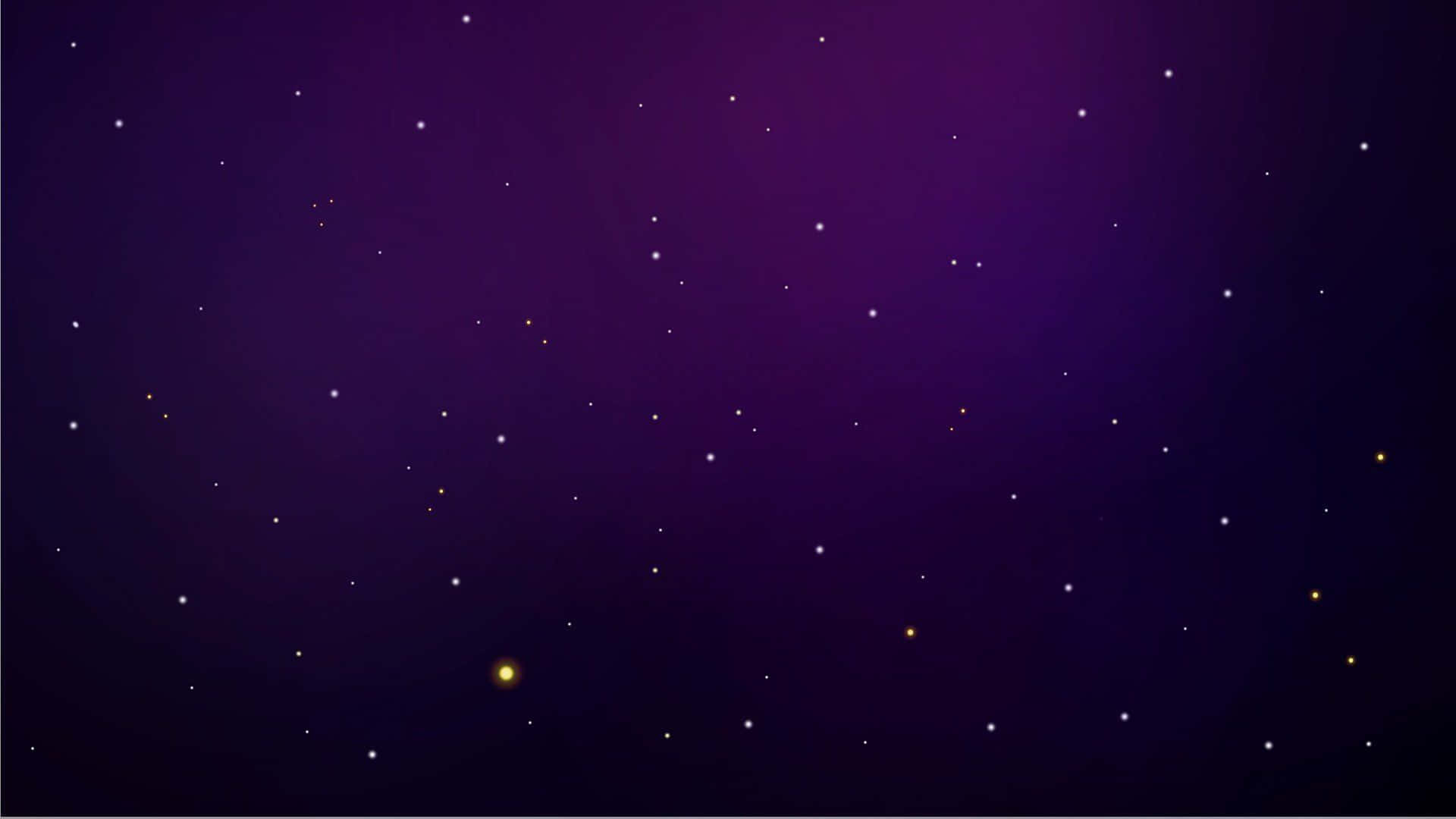 探索紫色太空的神秘之美！ 壁紙 — 一個漸變紫色的夜空，點綴著閃爍的白色和黃色星星。