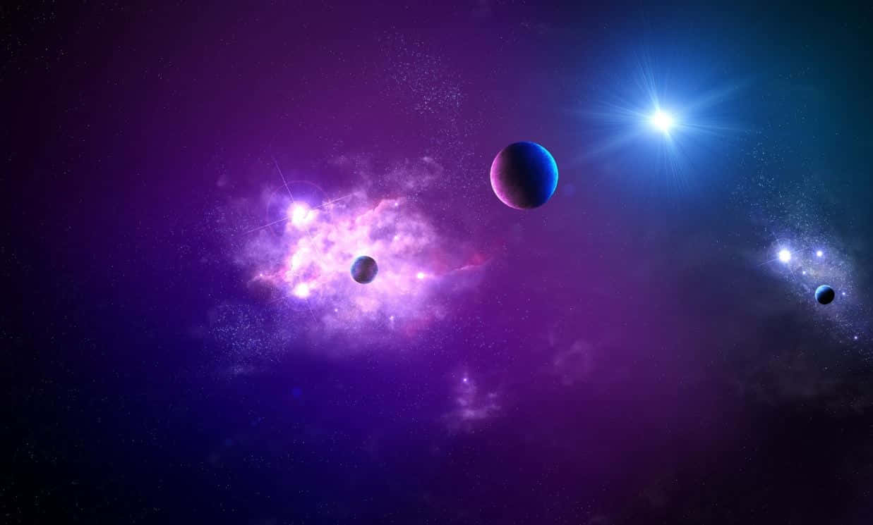 探索紫色星系的奧秘深處 壁紙