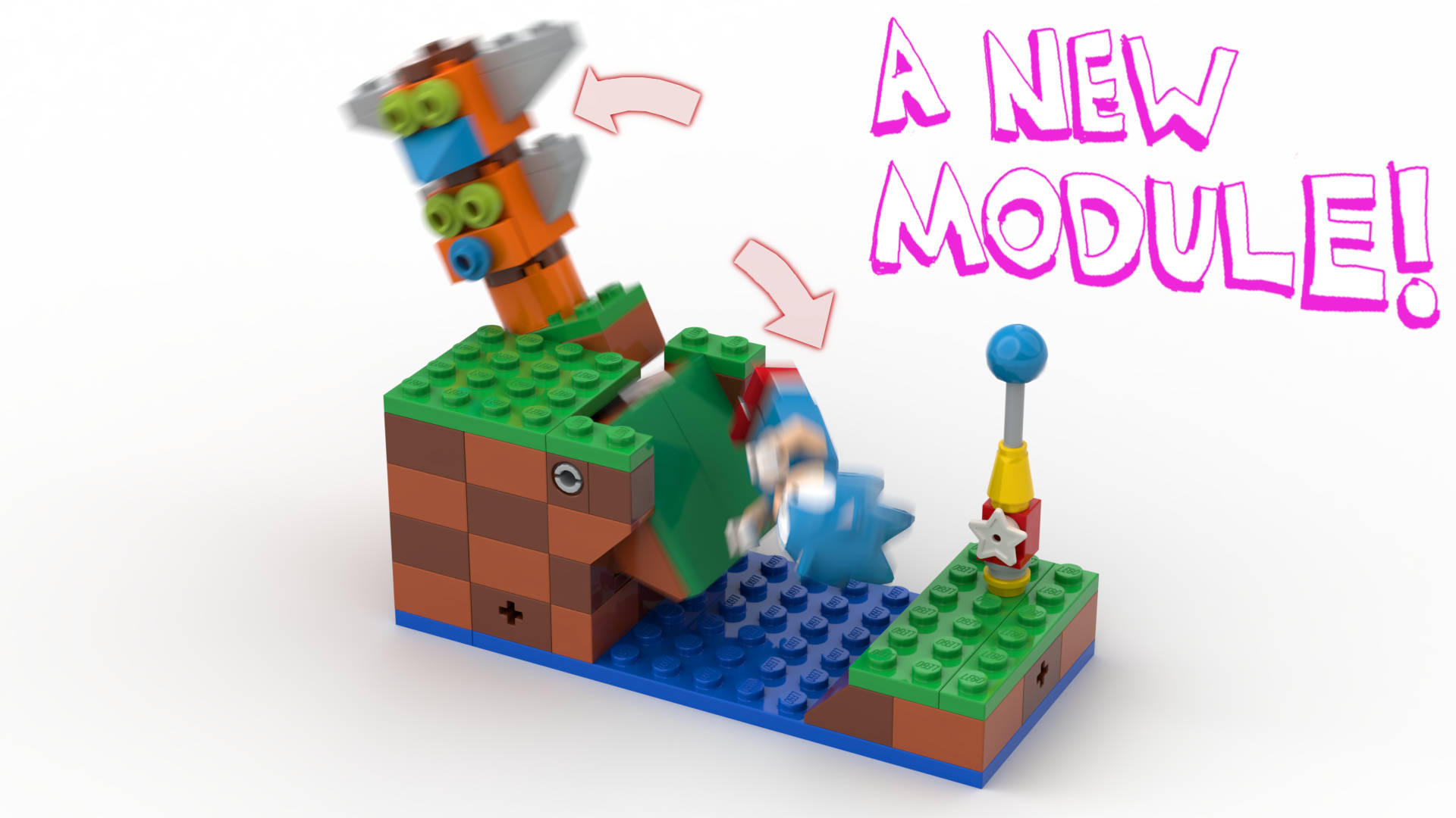 帶有旋轉管道和水底座的LEGO Mario模組