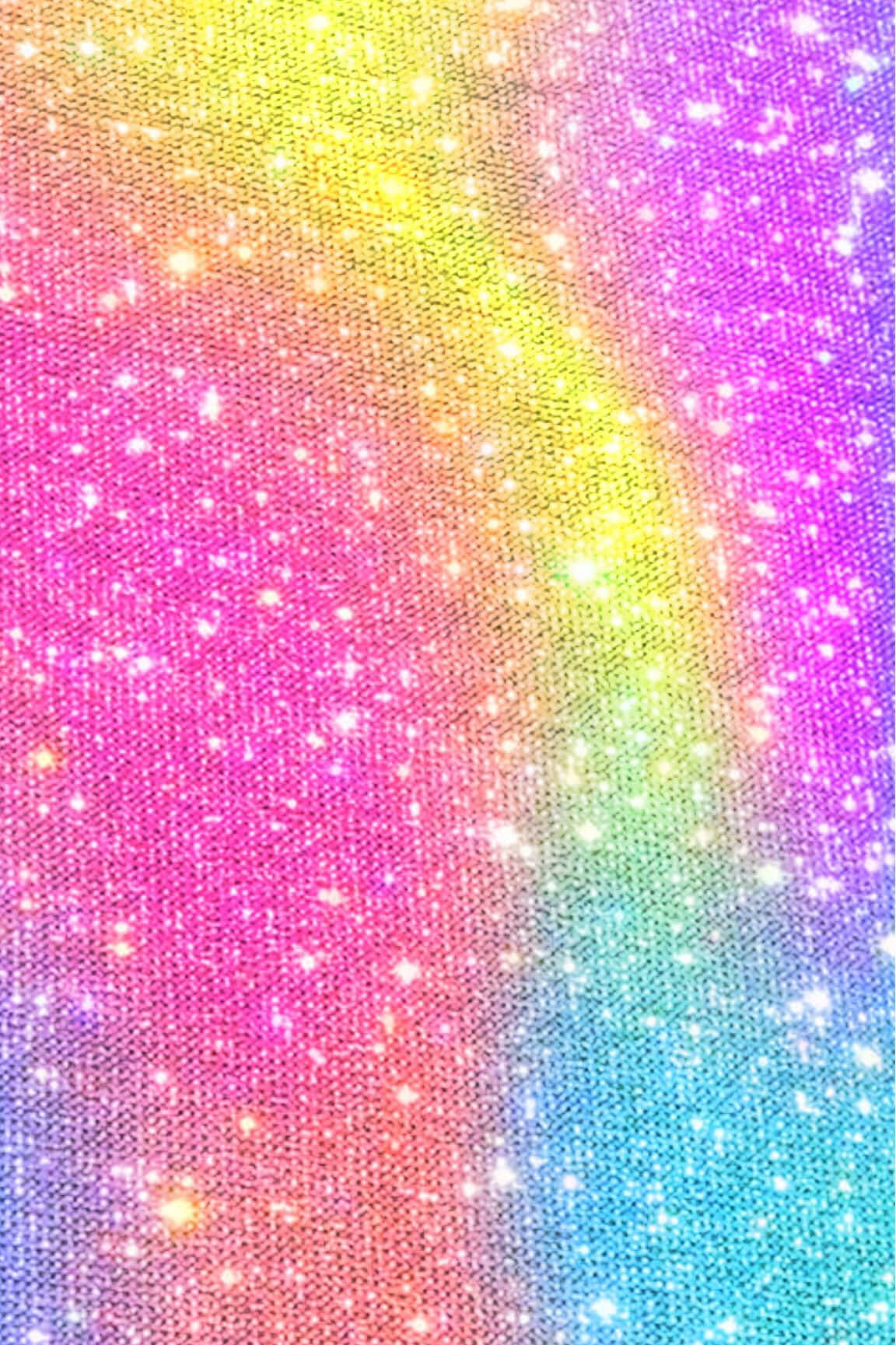 揭開銀河星雲的奧秘，感受彩虹色調的宇宙狂想 壁紙 — 充滿活力的彩虹漸變布料，在紋理表面上閃爍著閃閃發光的亮片。
