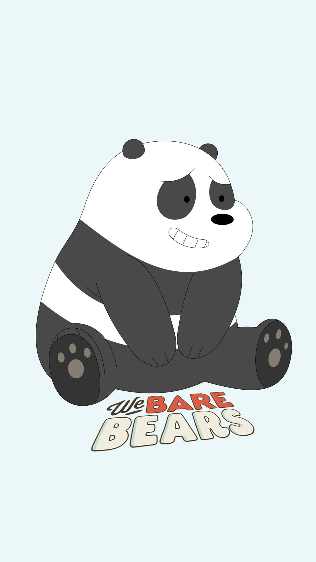 來自《We Bare Bears》的卡通熊貓角色帶着自鳴得意的表情坐着。