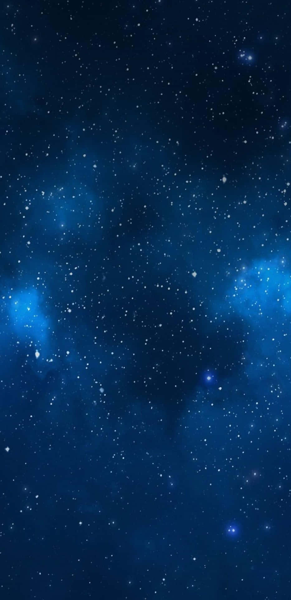 廣闊的藍色星場，深空中帶有發光的星雲。