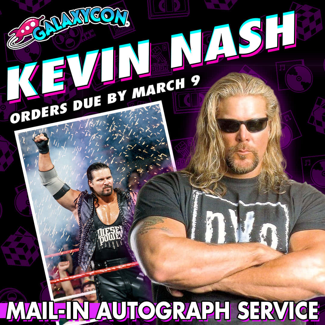 Kevin Nash 在 GalaxyCon 推廣郵寄簽名服務。