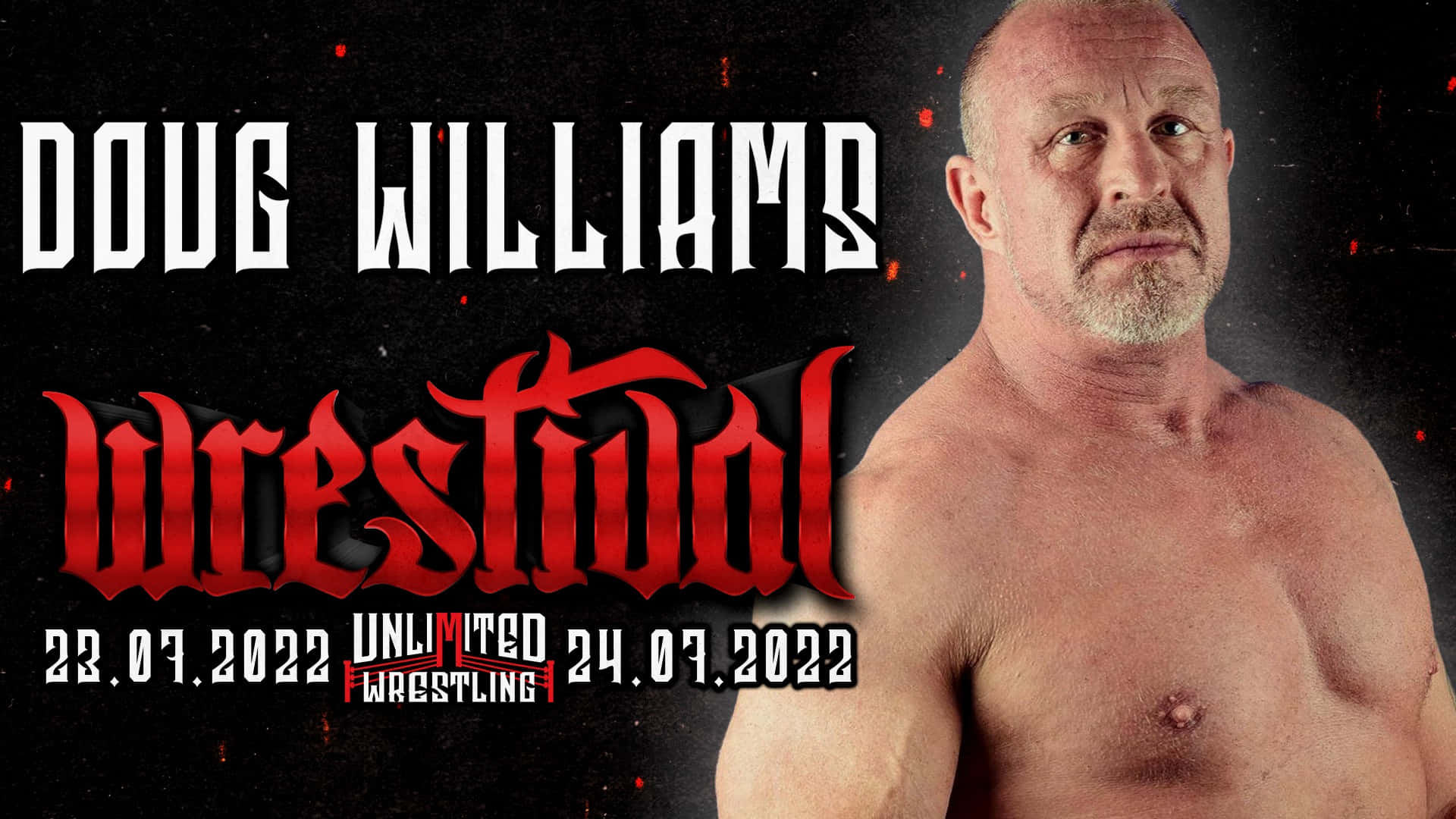摔角手 Doug Williams 在 Wrestival 活動的宣傳海報中。