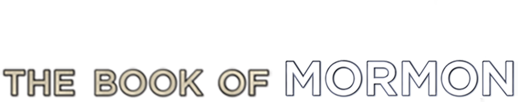 摩門經標題圖形 壁紙 — 粗體金屬文字在漆黑背景上顯示「THE BOOK OF MORMON」，邊緣帶有發光效果。