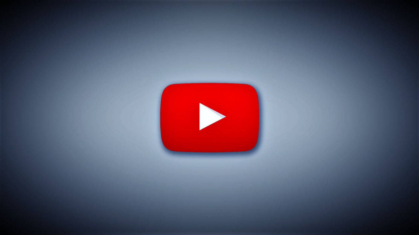 漸變灰色背景上的 YouTube 播放按鈕圖標