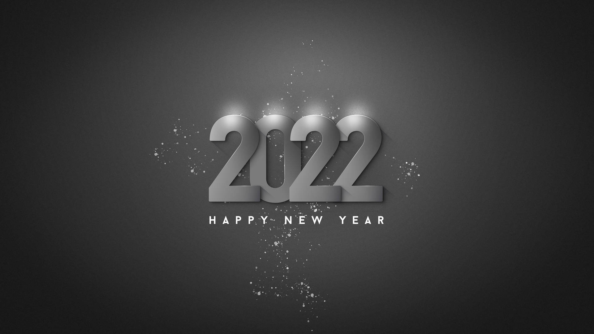 閃亮銀色2022文字，帶有閃爍粒子，用於新年慶祝。
