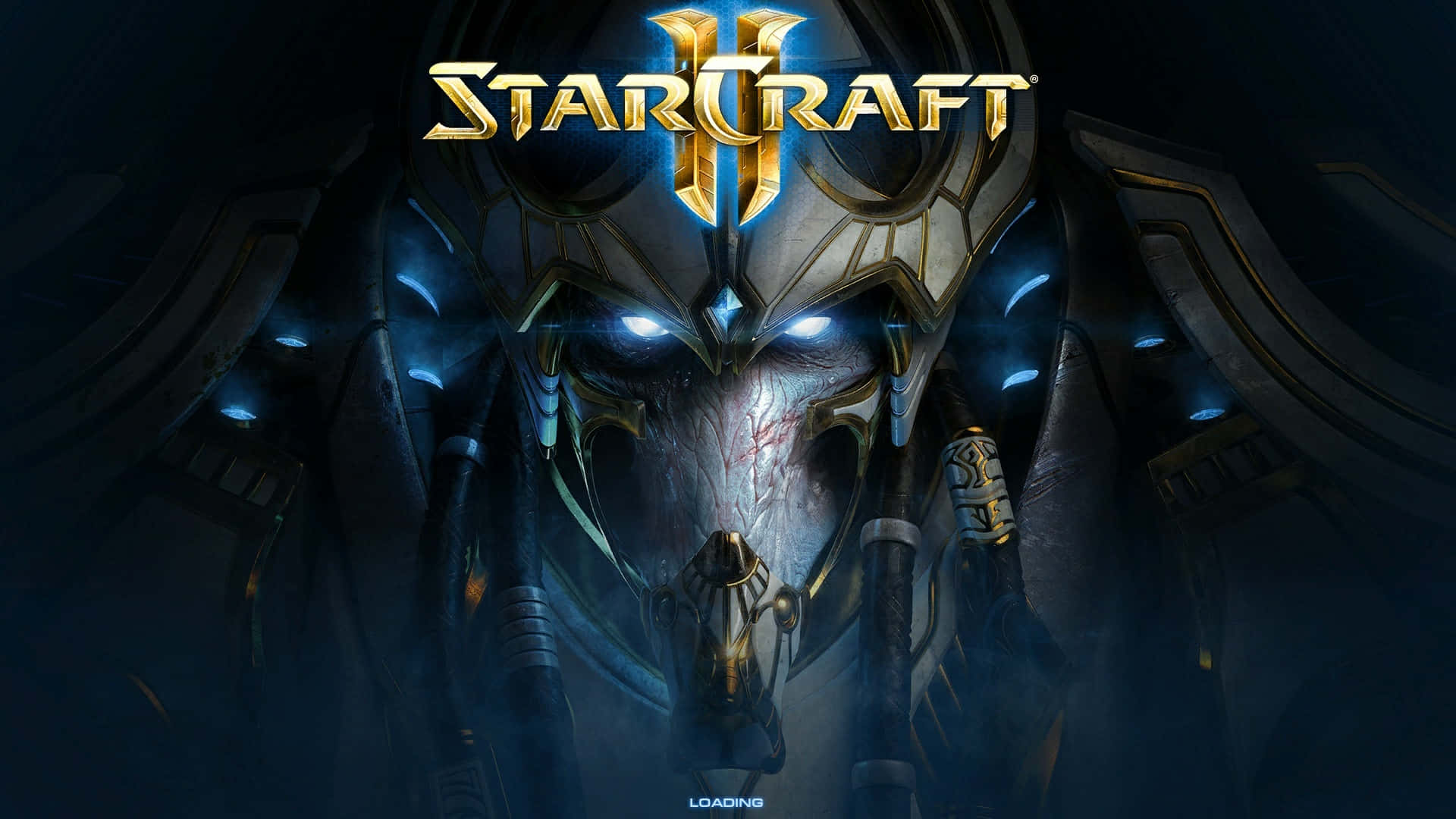 來自StarCraft II的Zergling戰士，在黑暗環境中帶有發光的眼睛和盔甲。