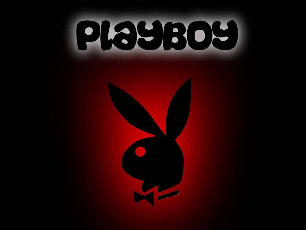 Playboy標誌，有兔仔剪影和蝴蝶結，位於紅色漸變背景上。