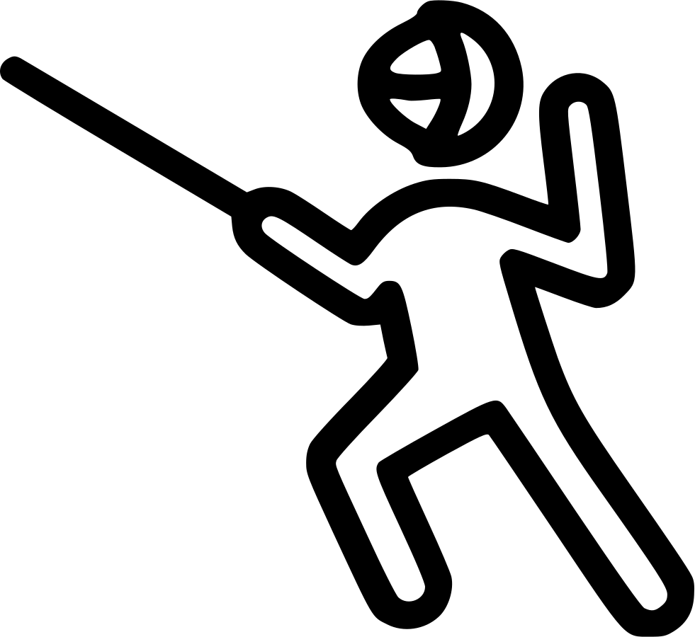 擊劍剪影動作圖 壁紙