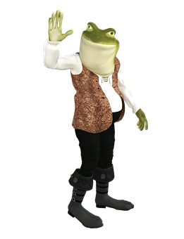 擬人化青蛙打招呼 壁紙