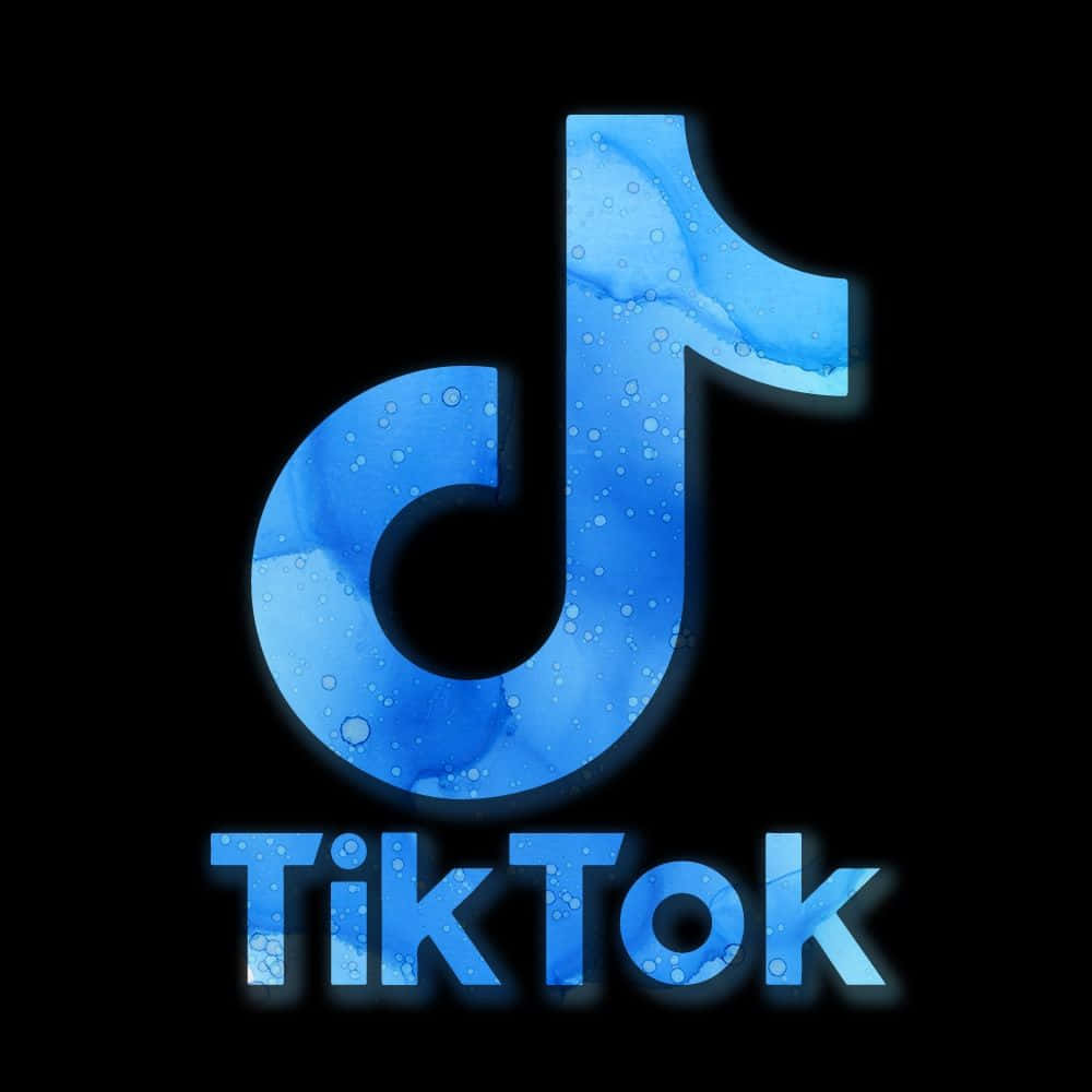黑色背景上帶有水與氣泡效果的TikTok標誌