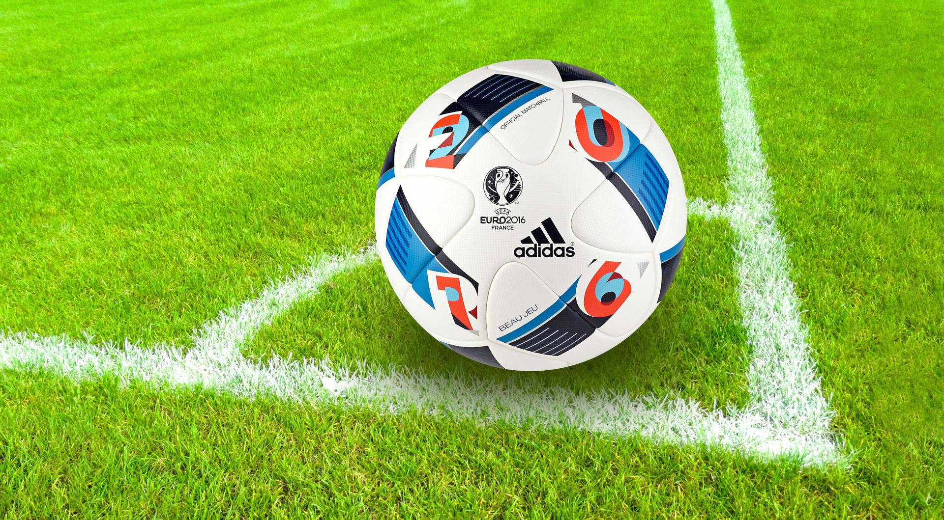 足球場角落的 UEFA Euro 2016 足球 — 足球 壁紙