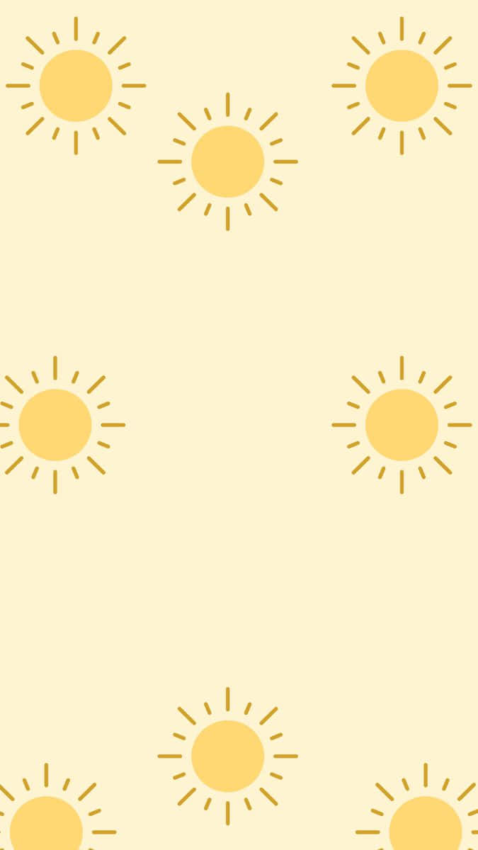 奶油色背景上的太陽圖標圖案
