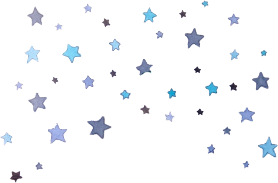 散落的星星圖案 壁紙 — 在純黑色背景上散落著發光的藍色和紫色星星圖案。