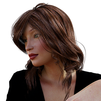數碼女性肖像 3D 渲染