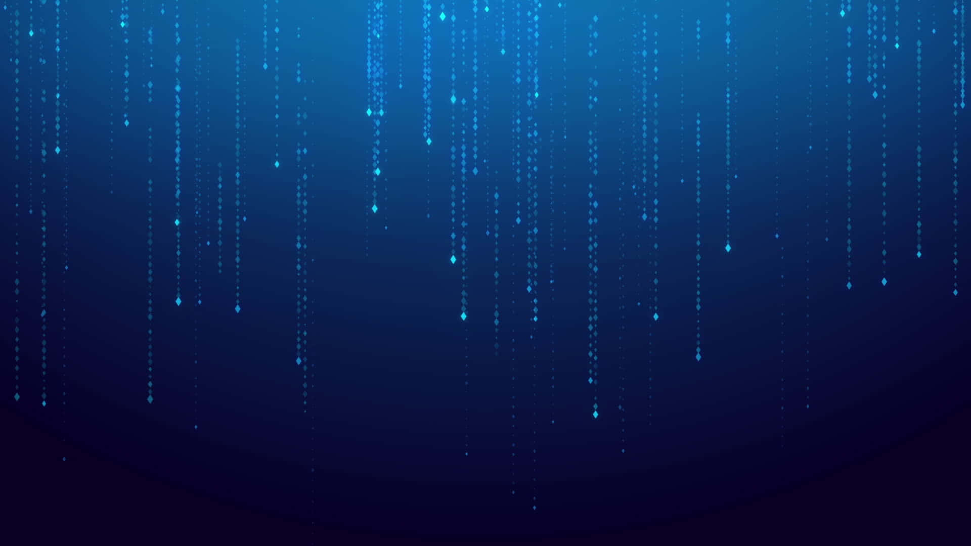Interactive 桌布 壁紙 — 數碼藍色數據流如雨般傾瀉在漸變夜空背景上。