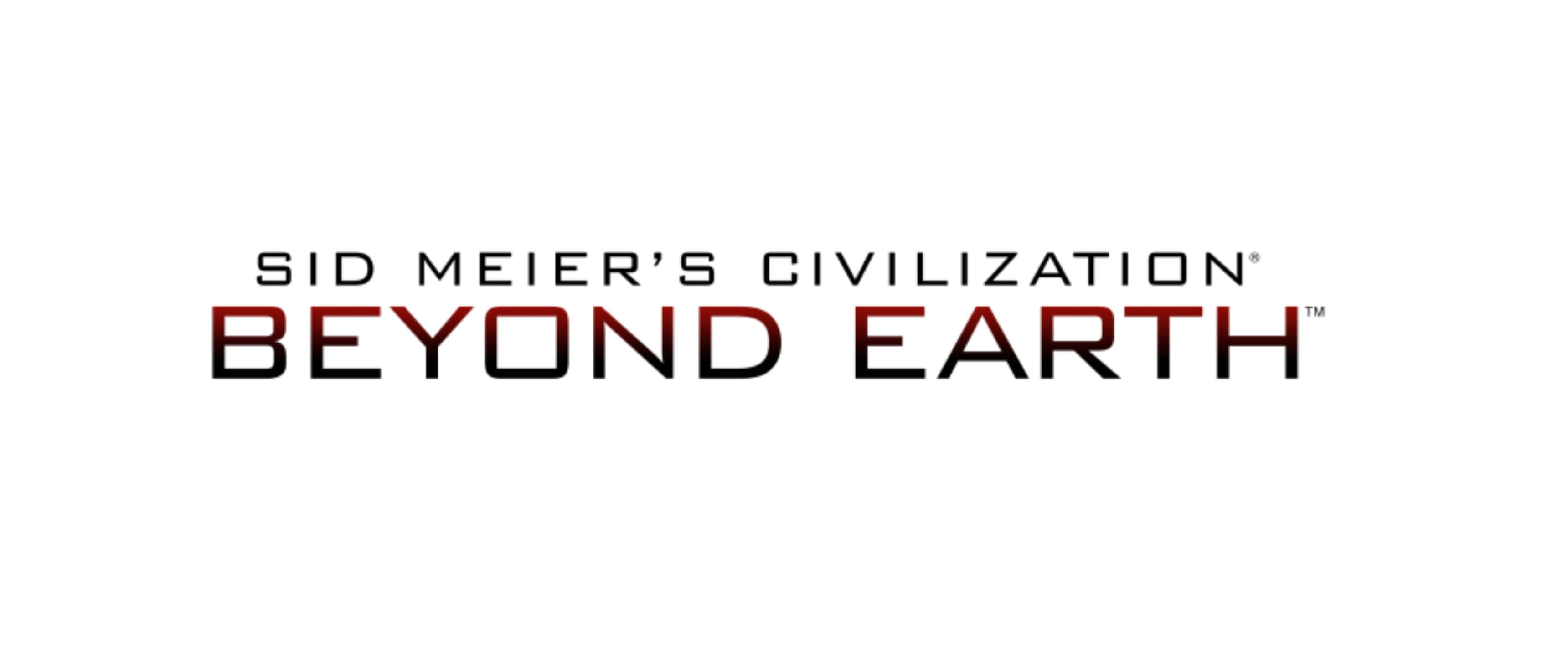 《文明：太空》遊戲宇宙高解析度視景 壁紙 — Sid Meier's Civilization Beyond Earth 的醒目標誌，紅黑文字配白色背景。