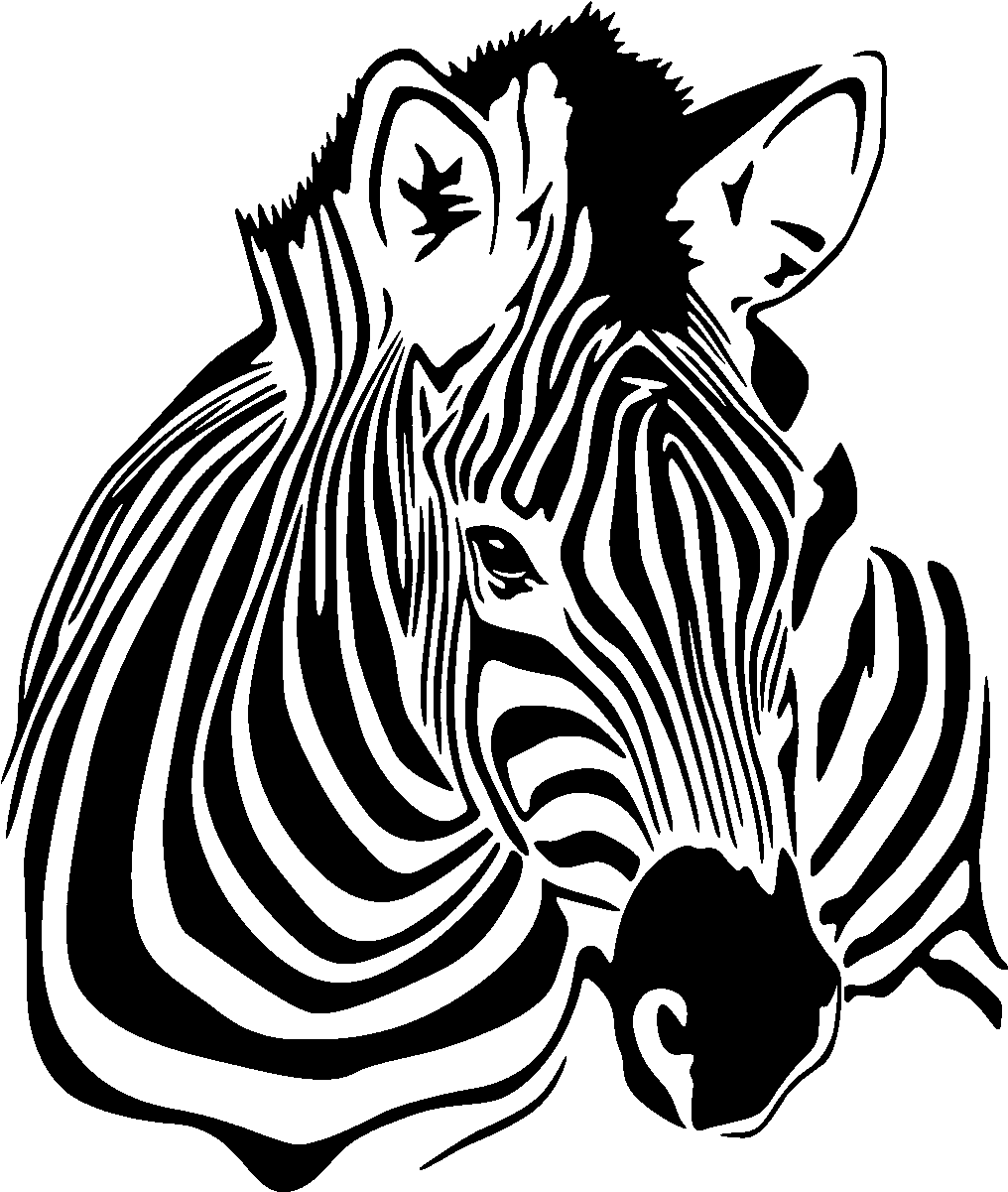 斑馬頭部向量藝術 壁紙 — 純黑色背景，無可見元素或紋理。