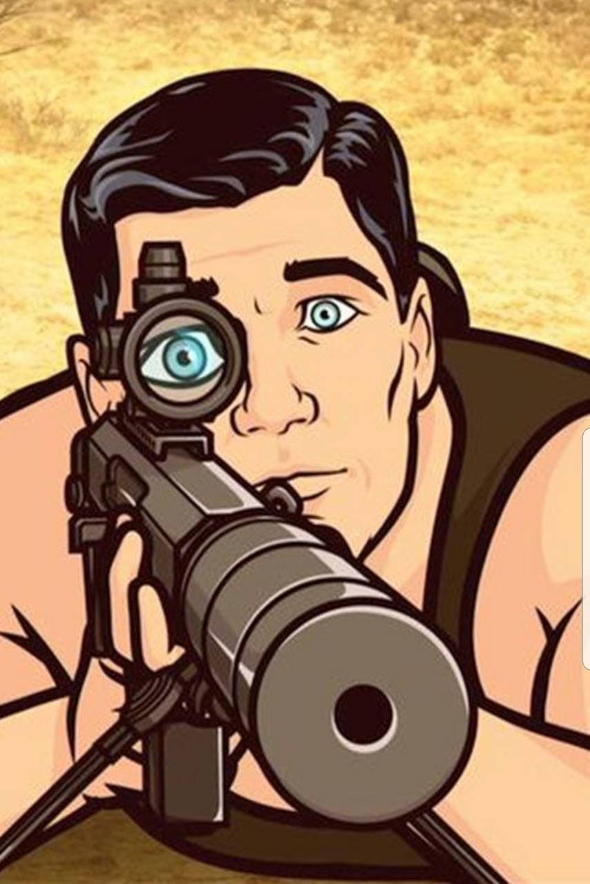 士兵在漫畫插圖中用步槍和瞄準鏡瞄準