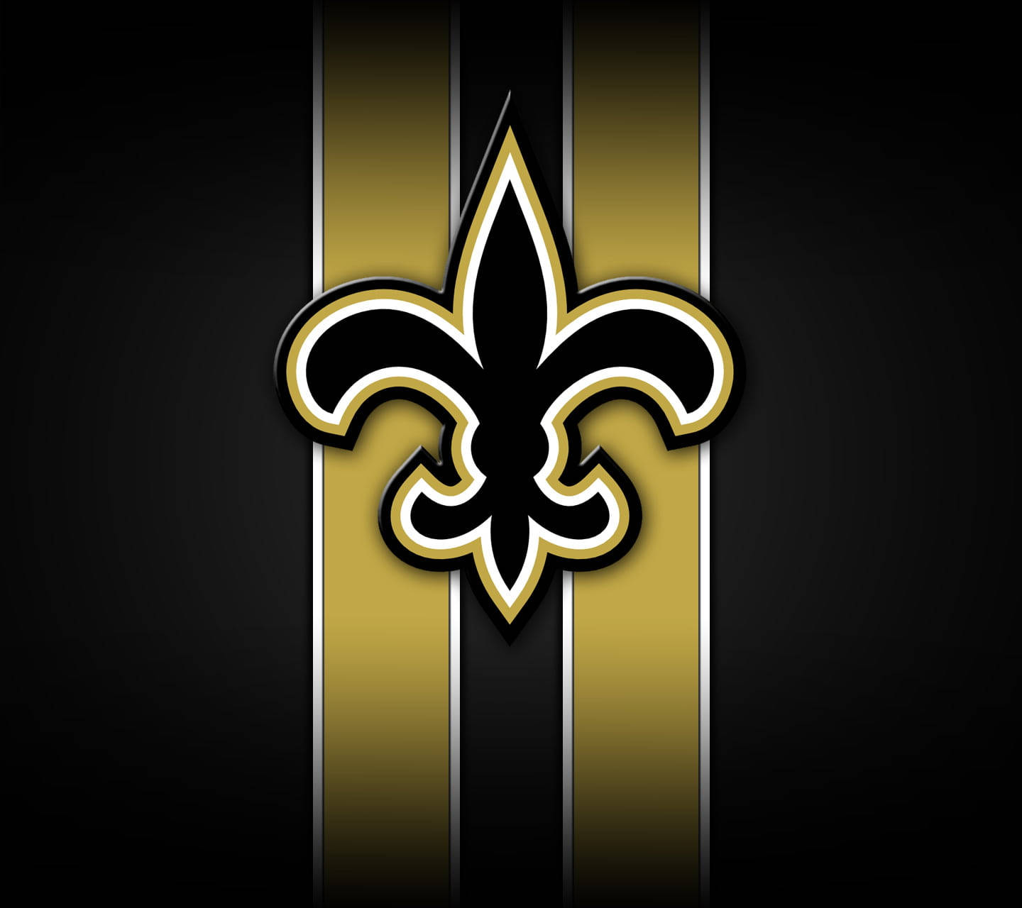 新奧爾良聖徒隊NFL標誌在黑金條紋背景上