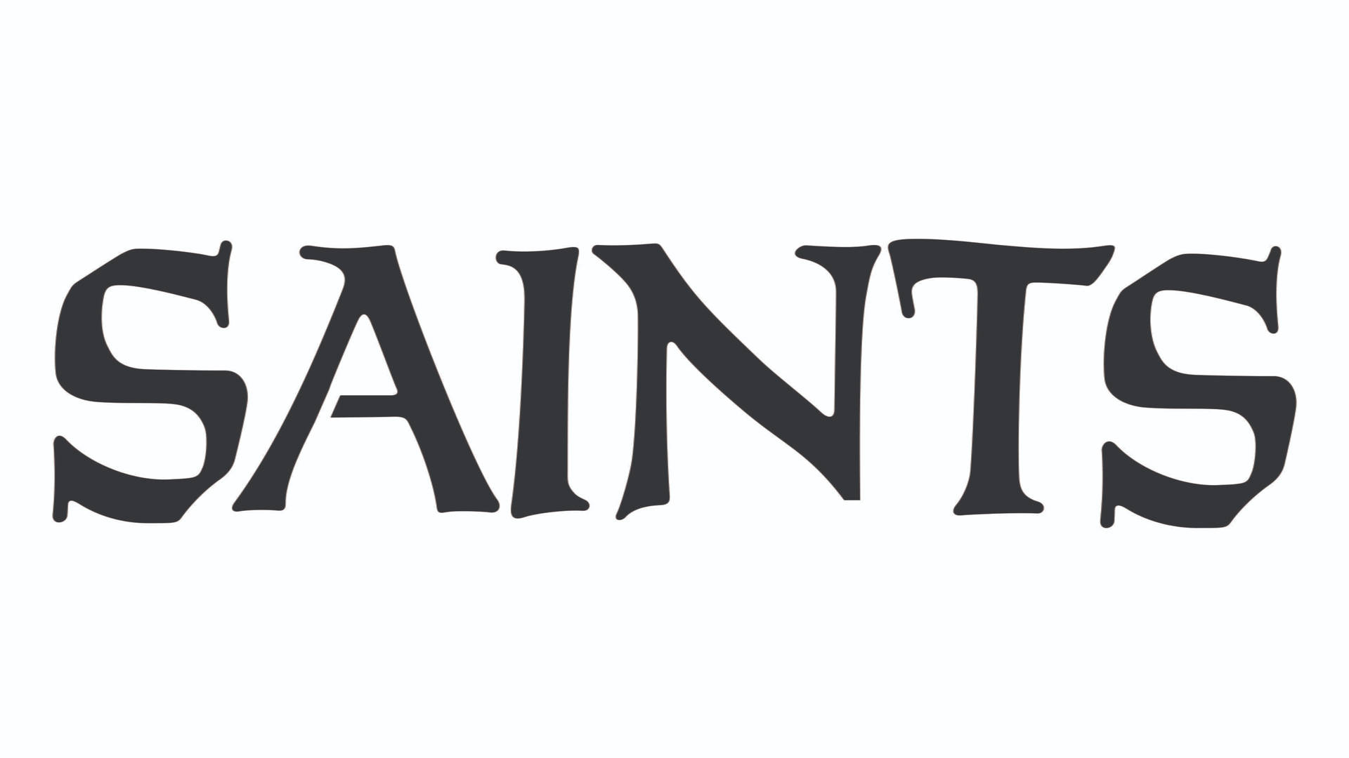 白色背景上的粗體黑色襯線文字 SAINTS