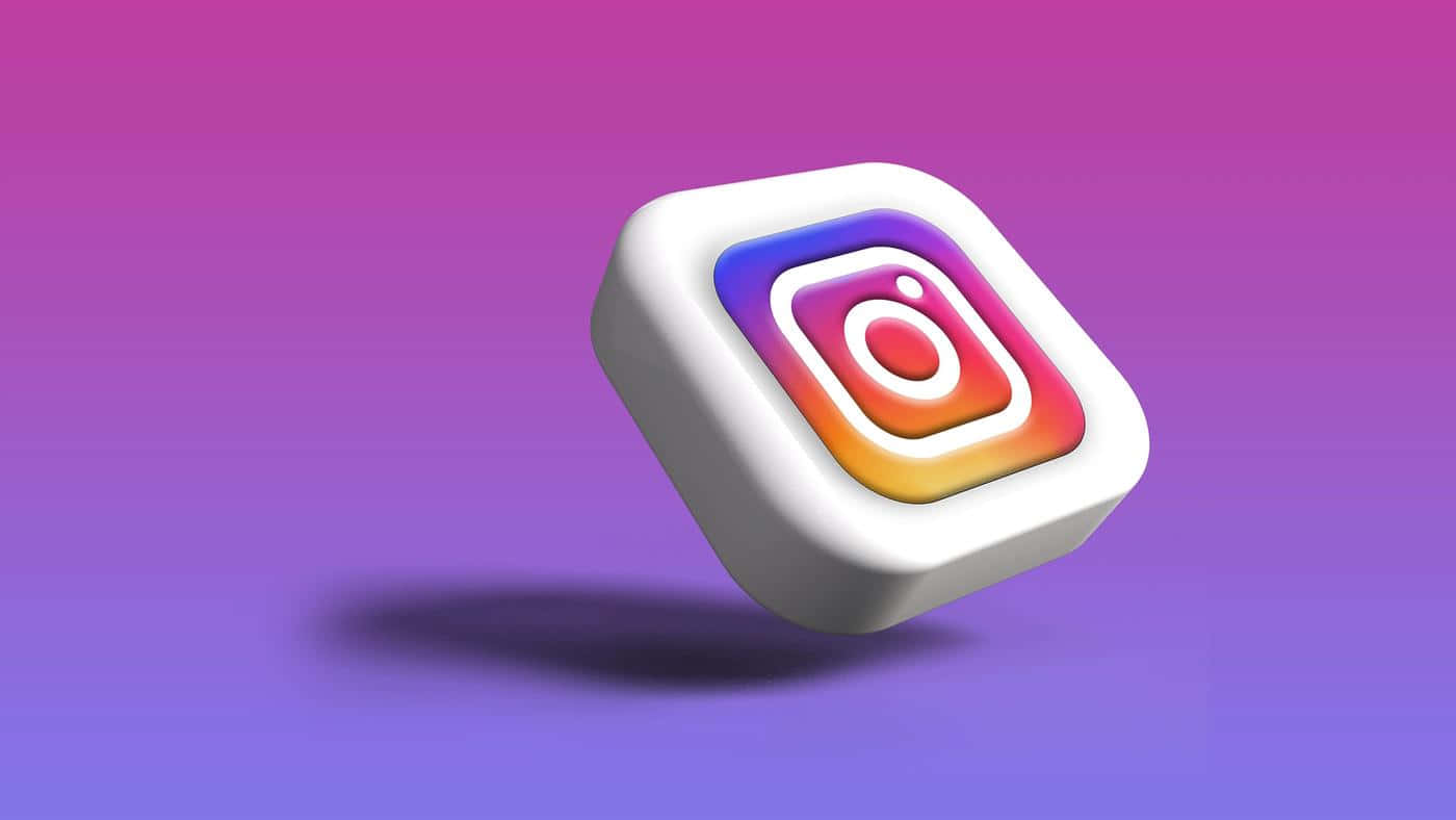 漂浮的Instagram應用程式圖示，帶有漸變紫色背景和柔和陰影。