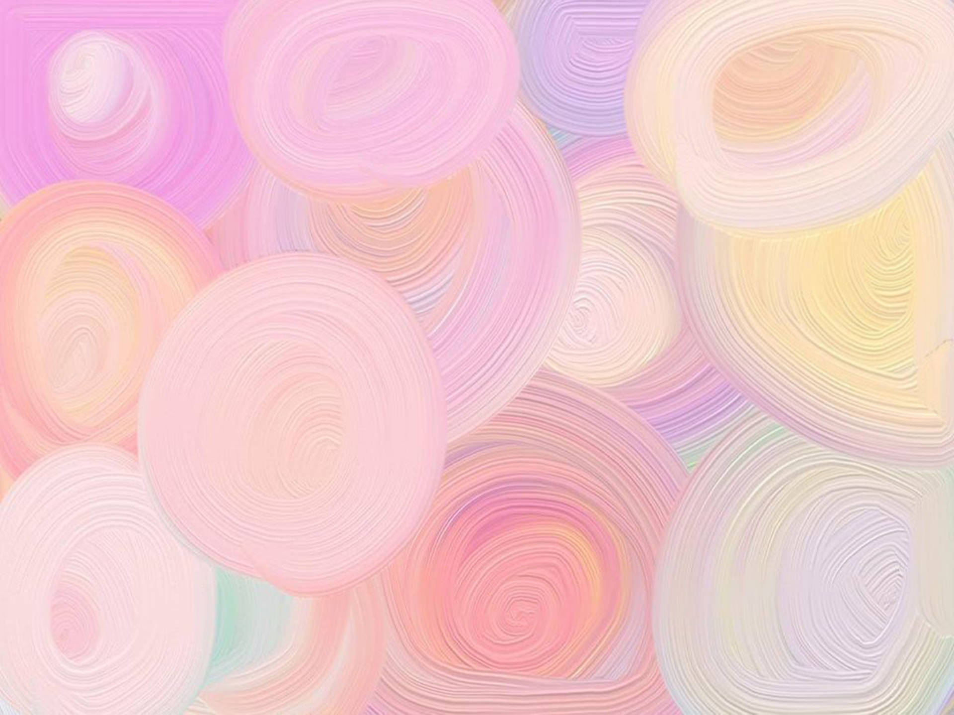 抽象藝術作品，具有柔和嘅粉彩漩渦同圓形畫筆圖案。