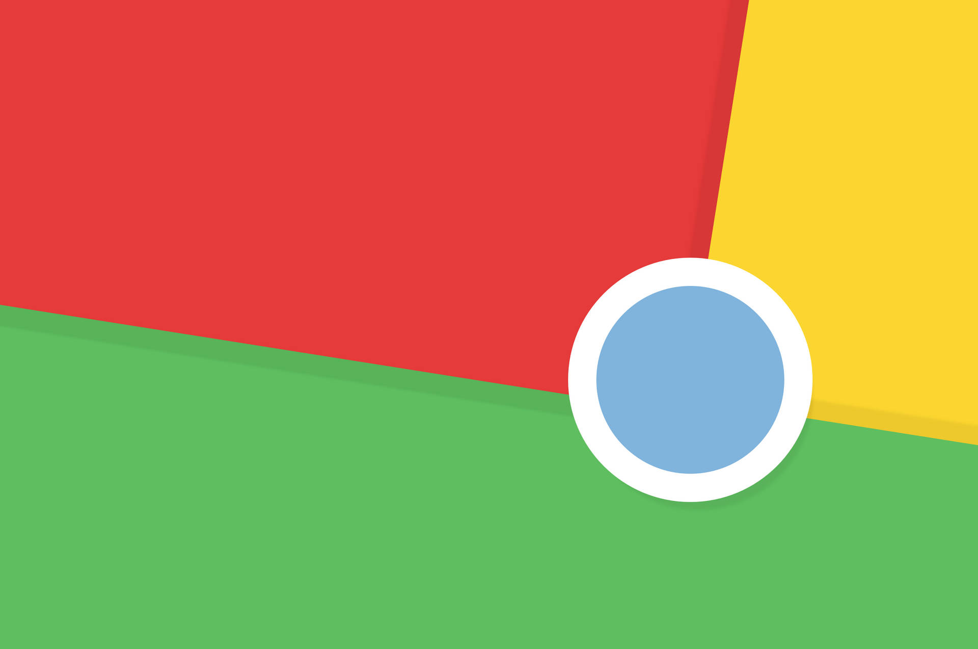 Chrome 瀏覽器標誌在彩色幾何背景上。