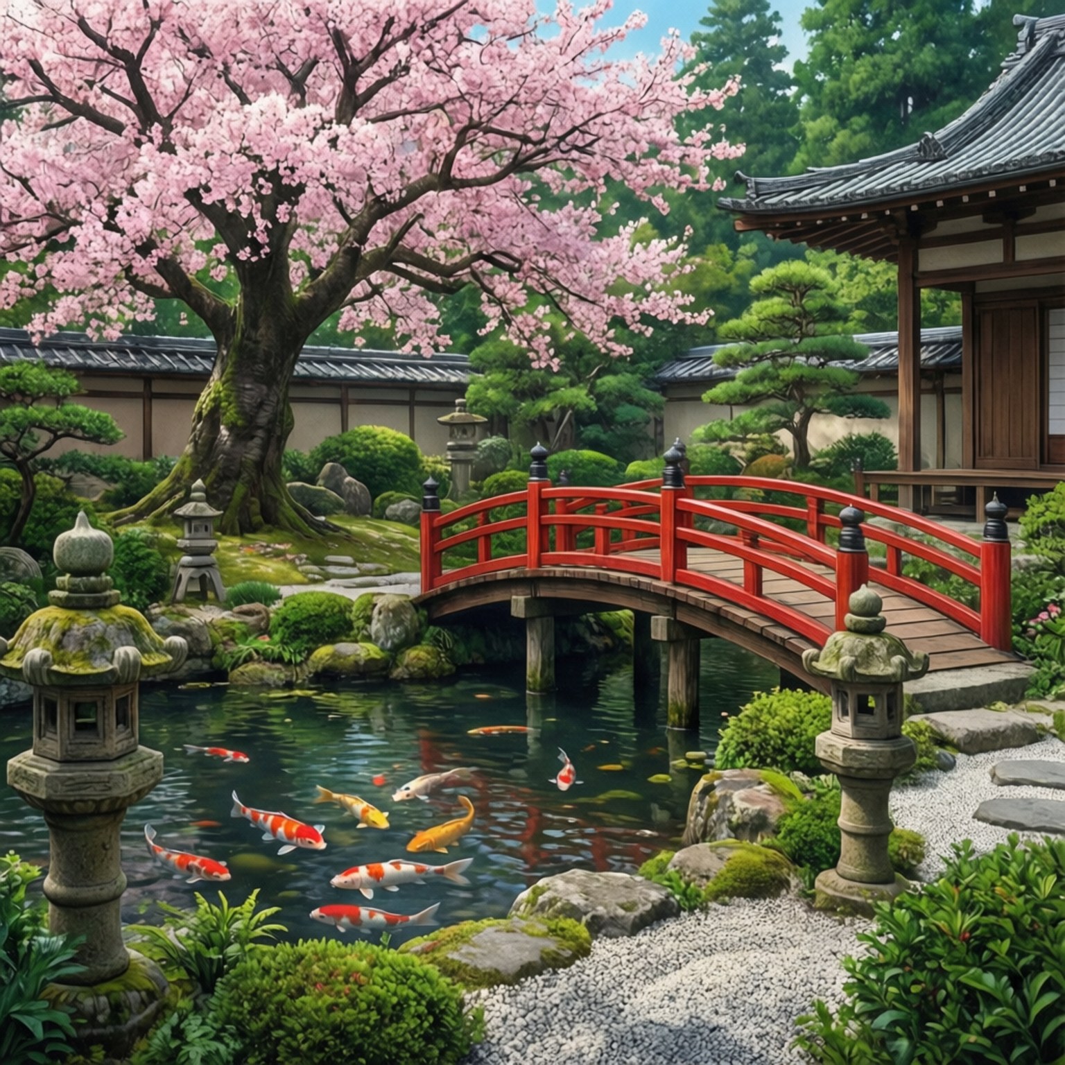 日式庭園寧靜 壁紙
