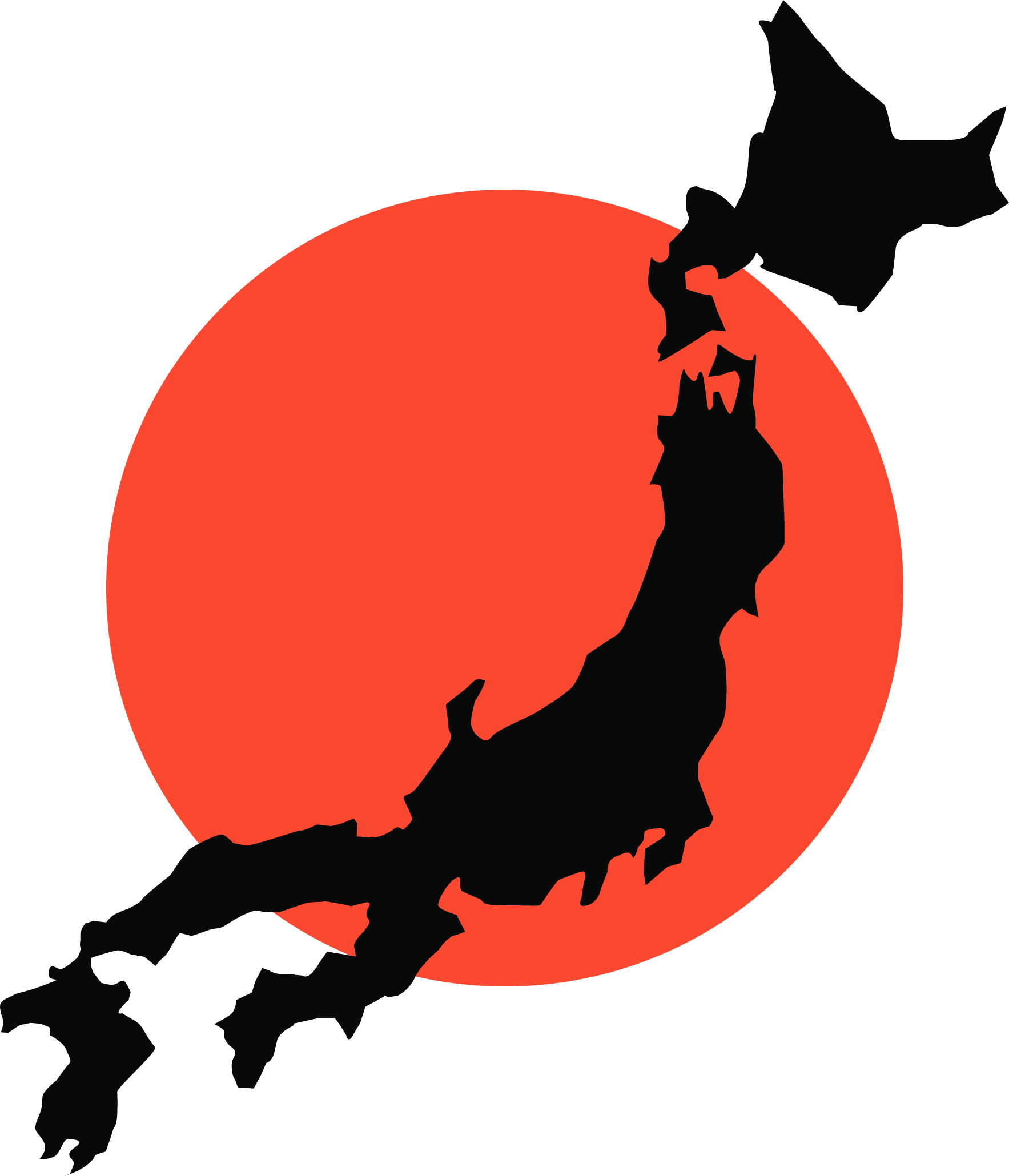 日本剪影紅日 壁紙