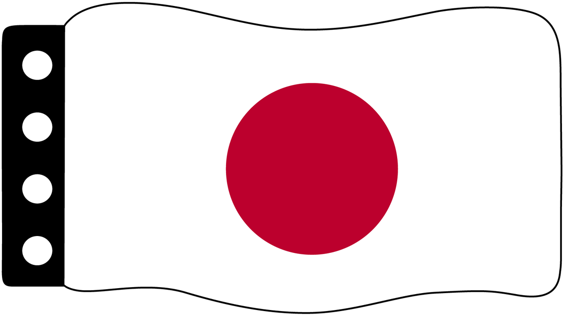 日本國旗 壁紙 — 一個風格化的飄揚日本國旗，在白色區域中央有一個醒目的紅色圓圈，背景為黑色。
