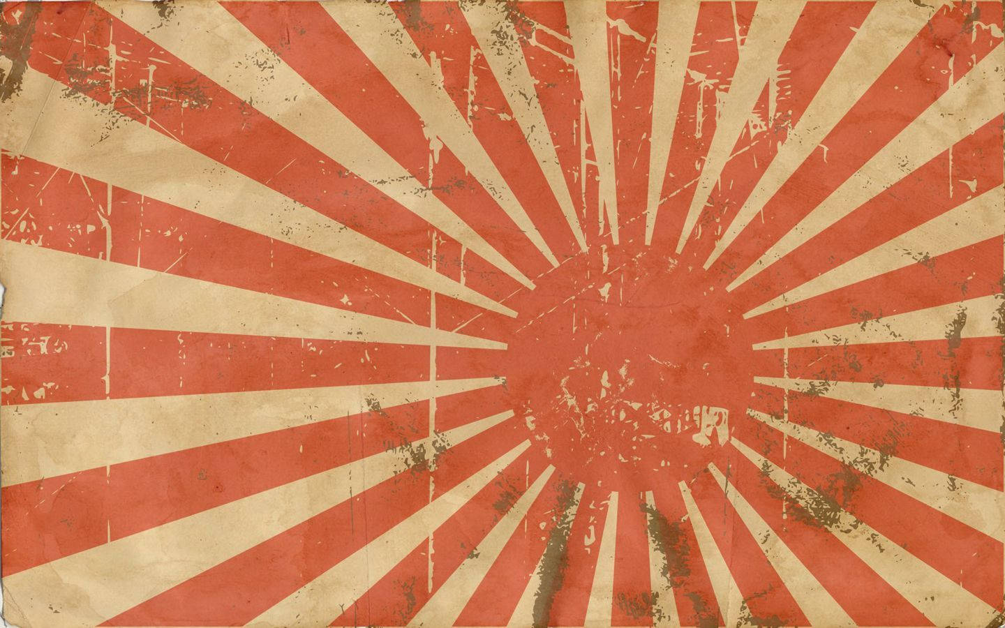 經風化的日本旭日旗，帶有紅色和米色光線，印在舊紙上。