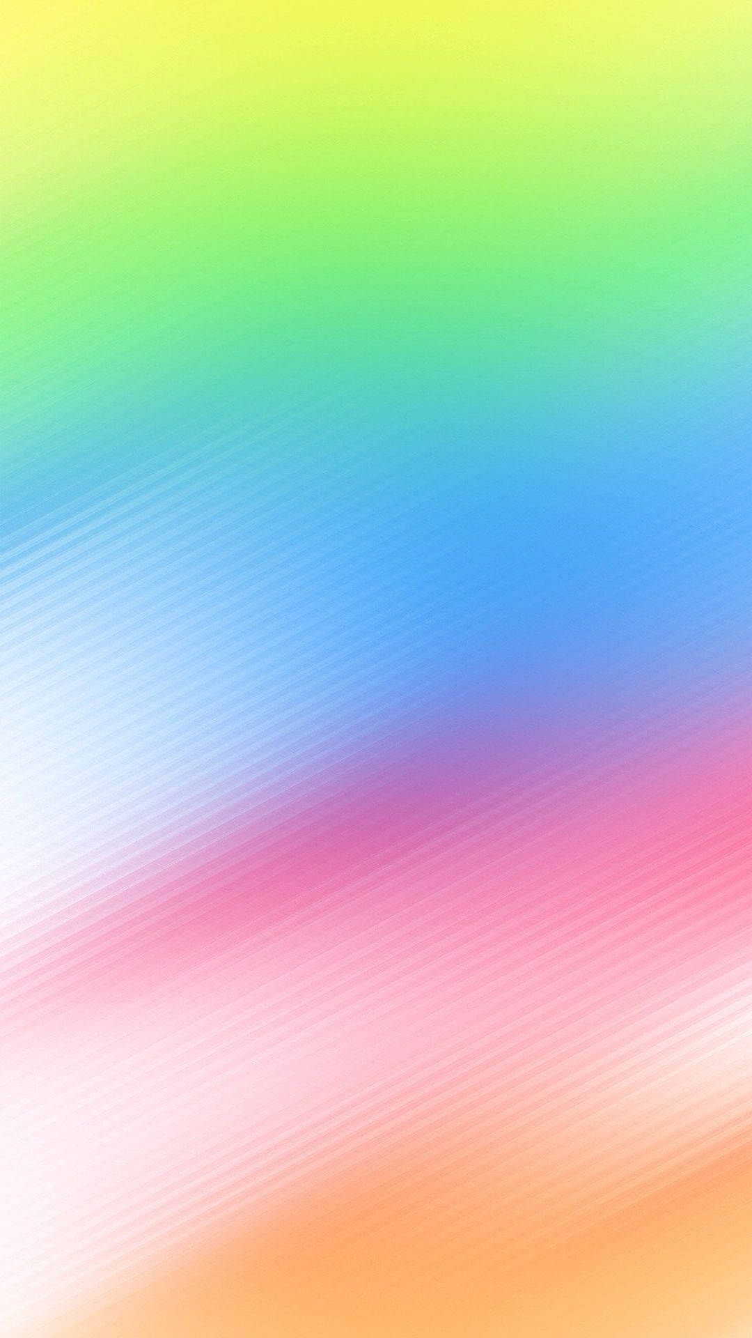 明亮多彩的 iPhone 數位漣漪壁紙 壁紙 — 充滿活力的漸變壁紙，帶有混合黃色、綠色、藍色、粉紅色和橙色色調的對角線條紋。
